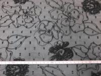 ソフトオーガンジー　カットジャガード+ミシン刺繍　　(加工幅128cm)