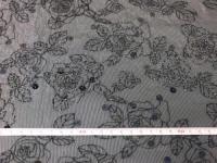 オーロラフィルム ジョーゼット　スパンコール付きミシン刺繍　　(132cm幅)