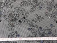 オーロラフィルム ジョーゼット　スパンコール付きミシン刺繍　　(132cm幅)